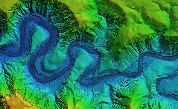 3D typographic river flooding map